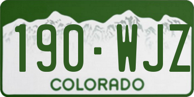 CO license plate 190WJZ