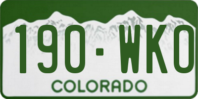 CO license plate 190WKO