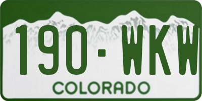 CO license plate 190WKW