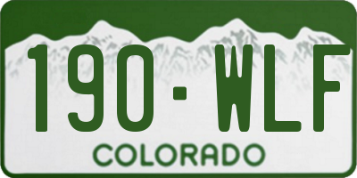 CO license plate 190WLF