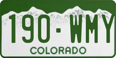 CO license plate 190WMY