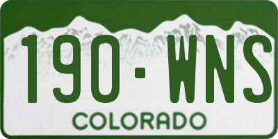 CO license plate 190WNS