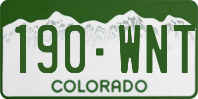 CO license plate 190WNT