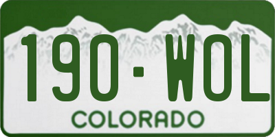 CO license plate 190WOL