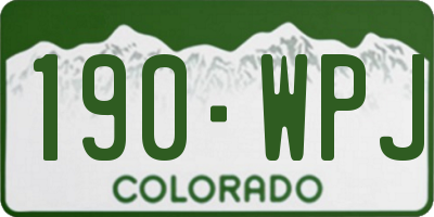 CO license plate 190WPJ