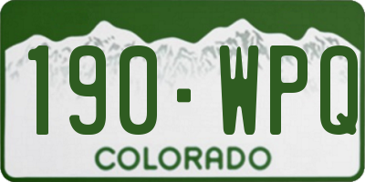 CO license plate 190WPQ