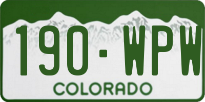 CO license plate 190WPW