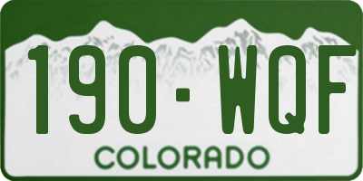 CO license plate 190WQF