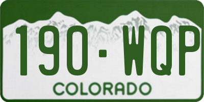 CO license plate 190WQP