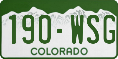 CO license plate 190WSG