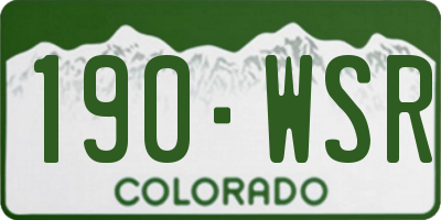 CO license plate 190WSR