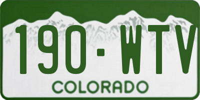 CO license plate 190WTV