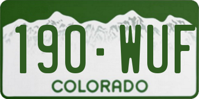 CO license plate 190WUF