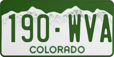 CO license plate 190WVA