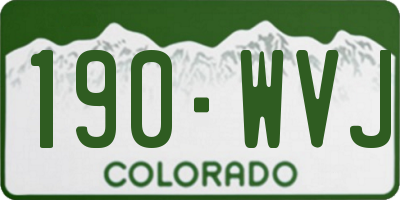 CO license plate 190WVJ