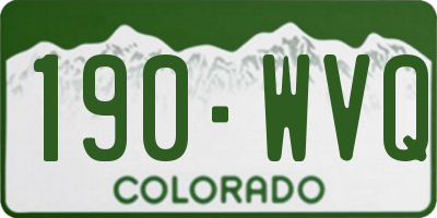 CO license plate 190WVQ