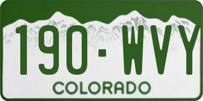 CO license plate 190WVY
