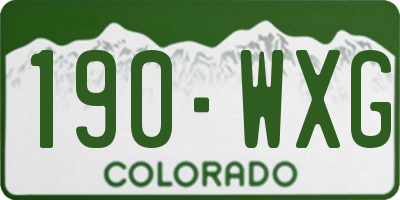 CO license plate 190WXG