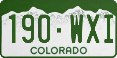 CO license plate 190WXI