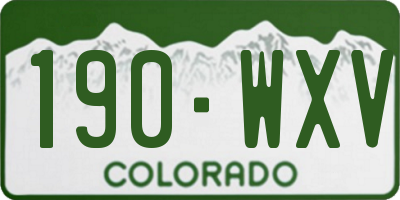 CO license plate 190WXV