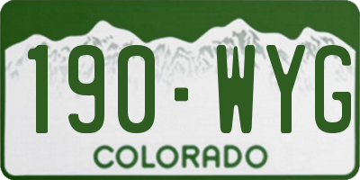 CO license plate 190WYG