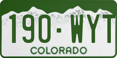 CO license plate 190WYT