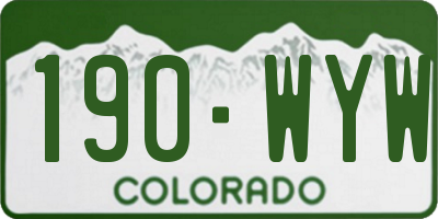 CO license plate 190WYW