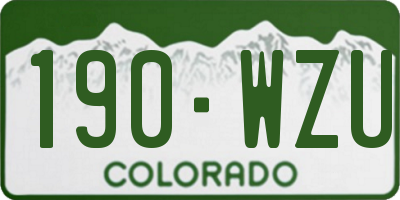 CO license plate 190WZU