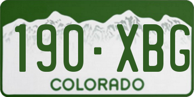 CO license plate 190XBG