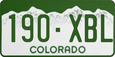CO license plate 190XBL