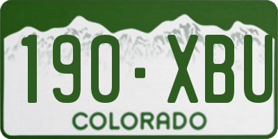 CO license plate 190XBU