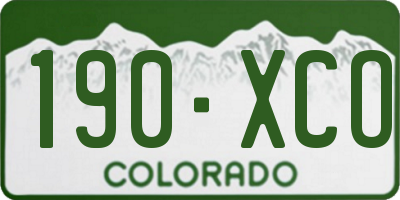 CO license plate 190XCO