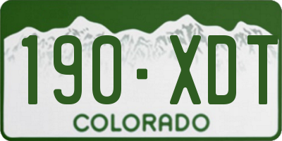 CO license plate 190XDT