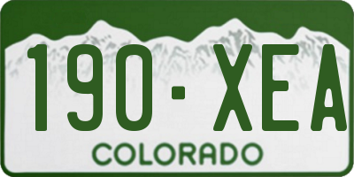 CO license plate 190XEA