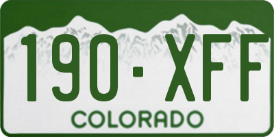CO license plate 190XFF