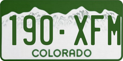 CO license plate 190XFM