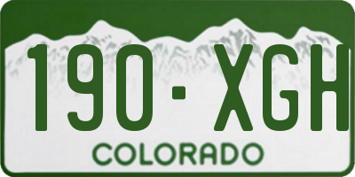 CO license plate 190XGH