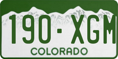 CO license plate 190XGM