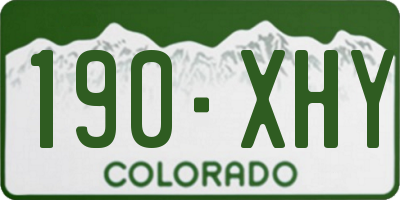 CO license plate 190XHY