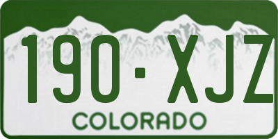 CO license plate 190XJZ