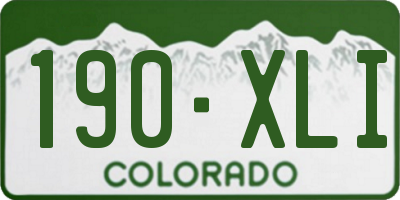 CO license plate 190XLI
