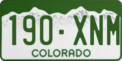 CO license plate 190XNM