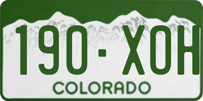 CO license plate 190XOH