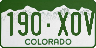 CO license plate 190XOV