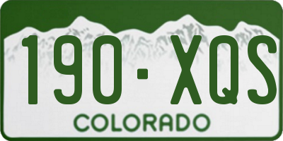 CO license plate 190XQS