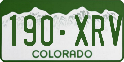 CO license plate 190XRV