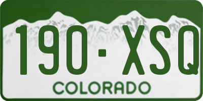 CO license plate 190XSQ