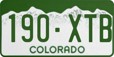 CO license plate 190XTB