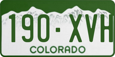 CO license plate 190XVH