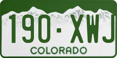 CO license plate 190XWJ